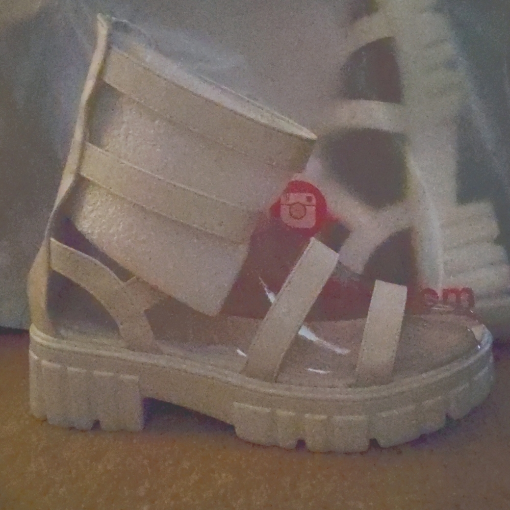 Route 29 Tall White Gladiator sandals